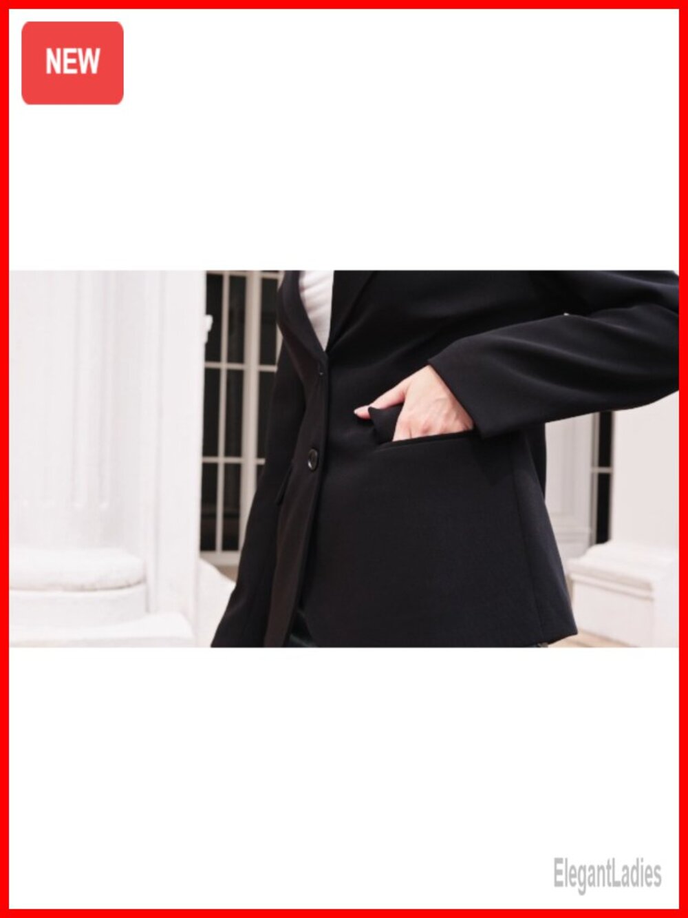 Women's Lightweight Fully Lined Business Casual Blazer Suit Jacket with Pockets - Picture 6 of 6
